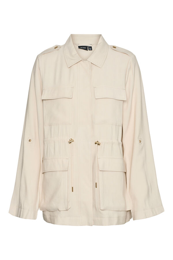 Vero Moda Chaqueta de manga larga con bolsillos frontales Gris