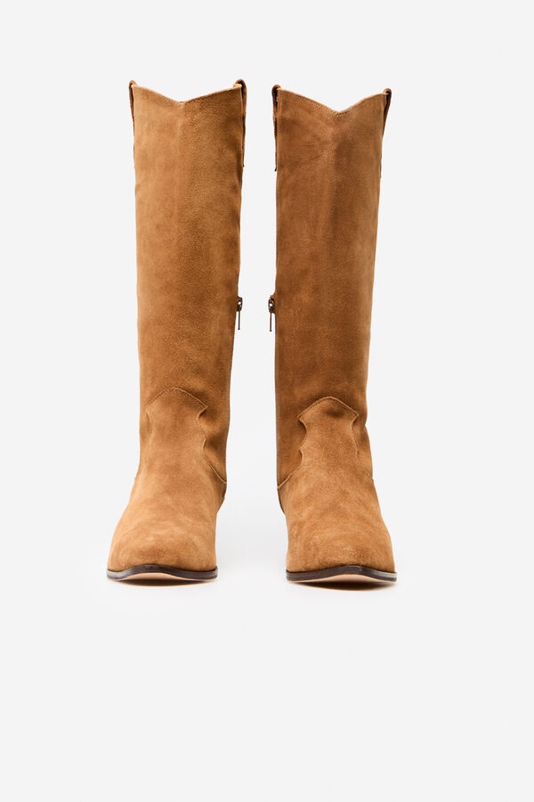 Cortefiel Bota alta cowboy b&aacute;sica Marr&oacute;n