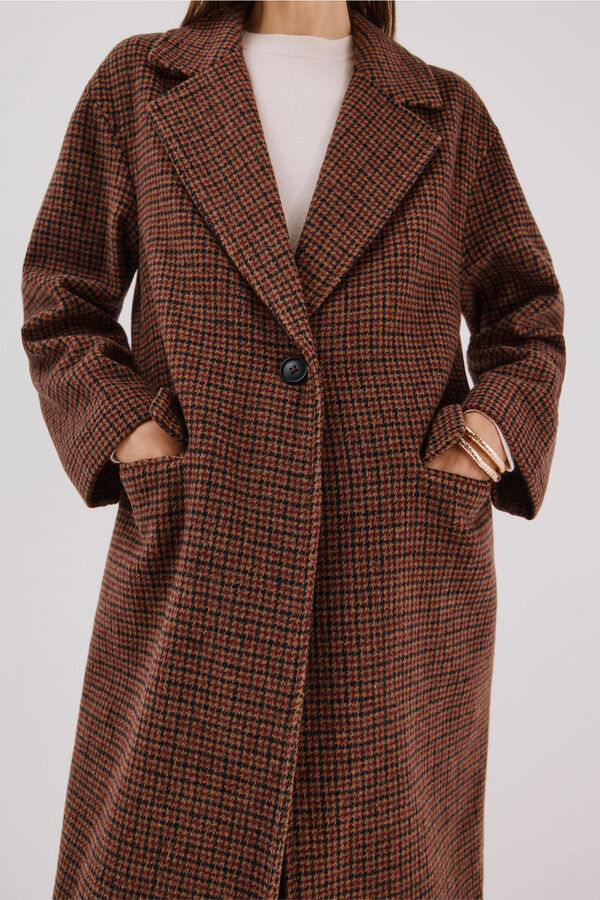 Cortefiel Abrigo largo cuello solapa Granate