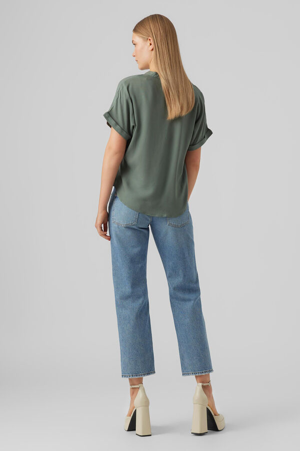 Vero Moda  Top b&aacute;sico de manga curta Verde