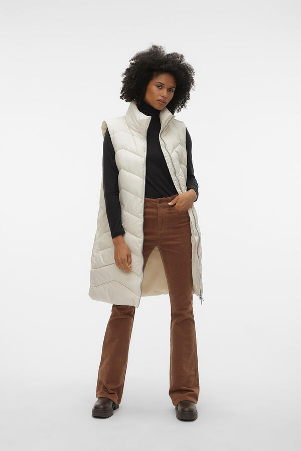 Vero Moda Colete midi acolchoado Cinzento