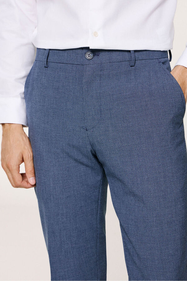 Selected Pantal&oacute;n de traje Slim Fit confeccionado con materiales reciclados. Azul marino