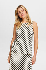 Esprit Blusa rayas 100% algod&oacute;n sin mangas Estampado beige