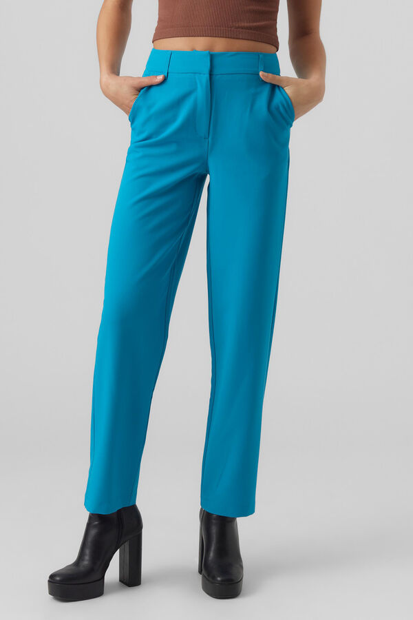 Vero Moda Pantal&oacute;n de vestir de mujer con dos bolsillos Azul