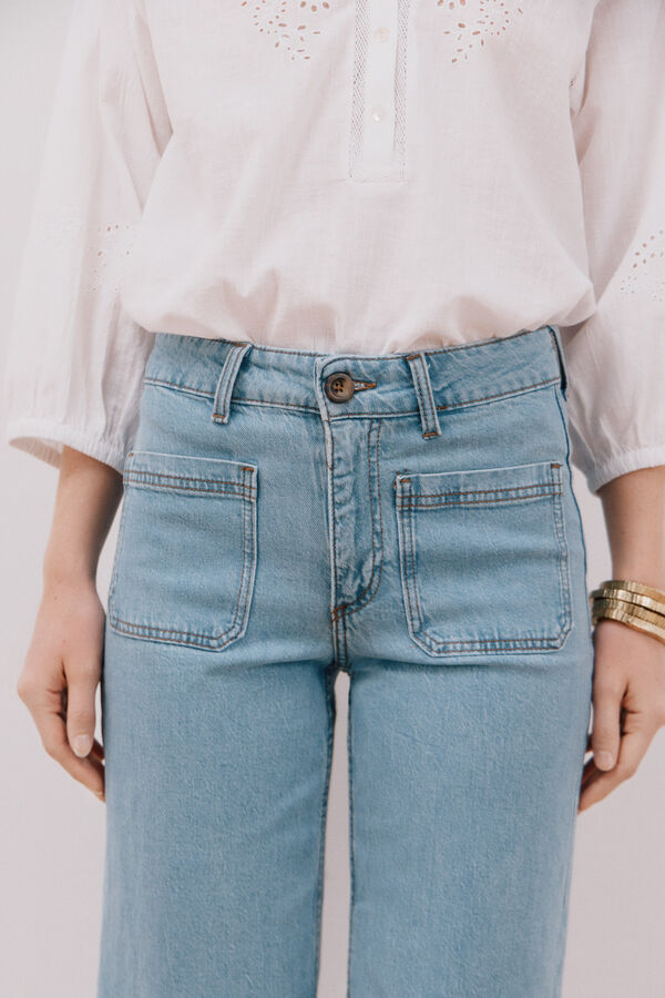 Cortefiel Jeans marine bolsillos tencel Azul