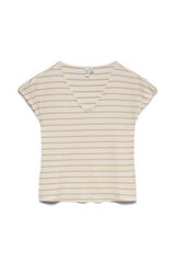 Vero Moda Camiseta detalles l&uacute;rex Beige