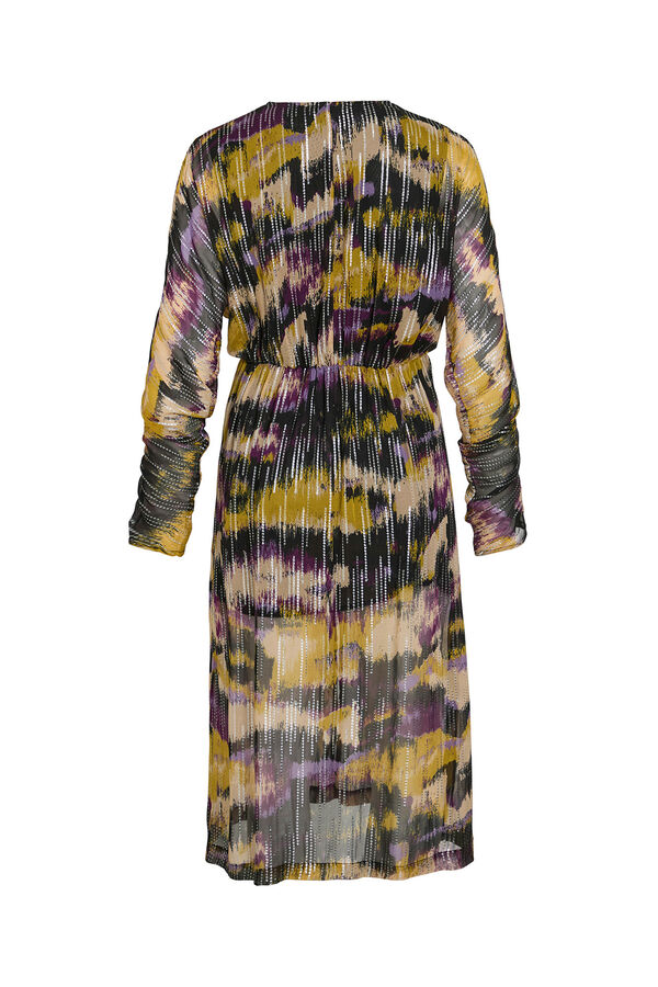 Vila Vestido midi estampado con l&uacute;rex Multicolor