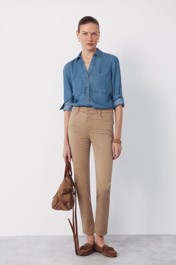 Cortefiel Jeans Sensational Skinny color Castanho