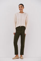 Cortefiel Pantal&oacute;n el&aacute;stico confort Kaki