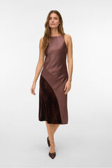 Vero Moda Vestido midi sin mangas Marr&oacute;n