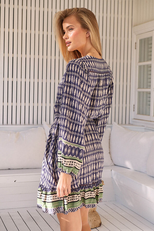 Jaase Vestido mini estampado Lizzi Azul