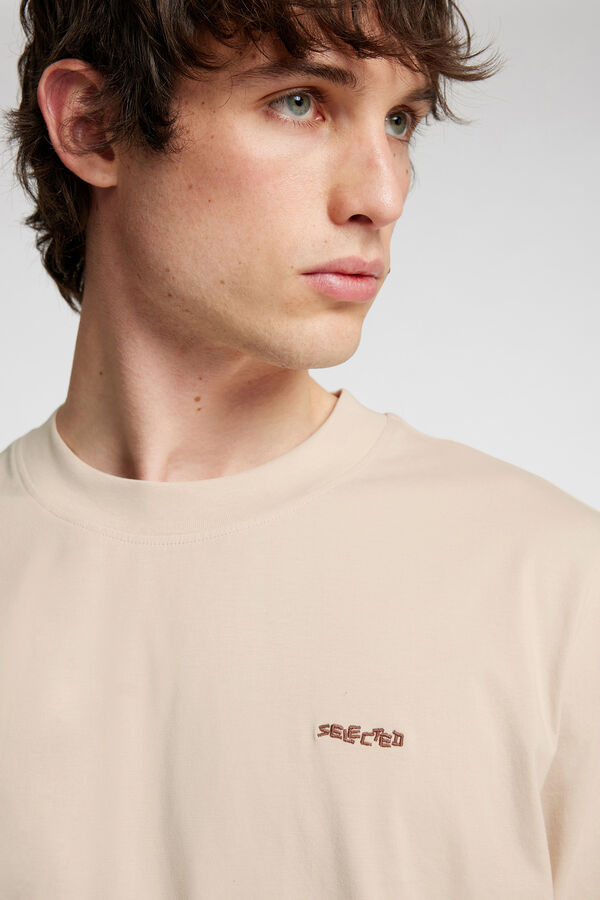 Selected T-shirt de manga curta Cinzento