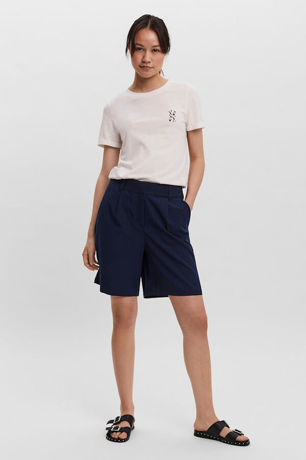 Vero Moda Cal&ccedil;&otilde;es cintura alta com bolsos Azul