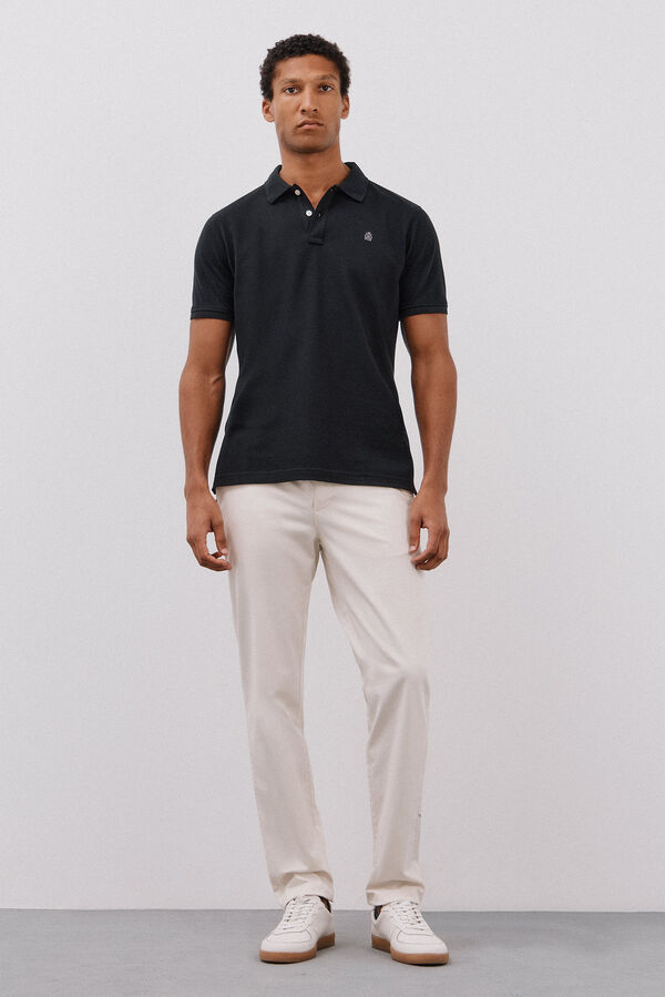 Cortefiel Polo b&aacute;sico slim Preto