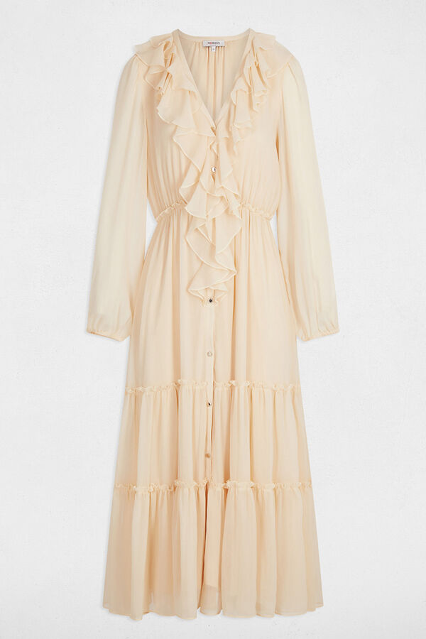 Morgan Vestido largo fluido Beige