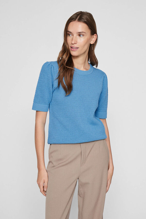 Vila Top de malha de manga curta Azul