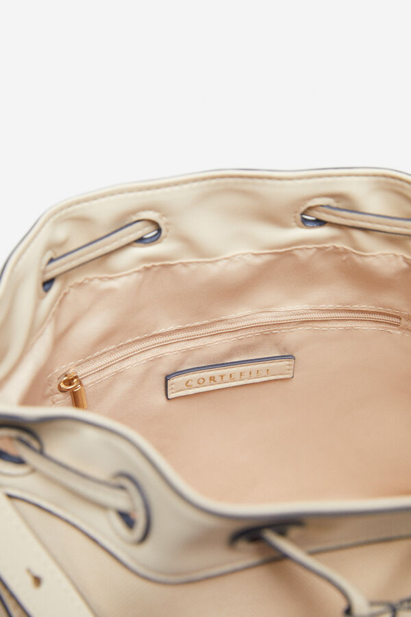 Cortefiel Bolso saco canvas Marfil