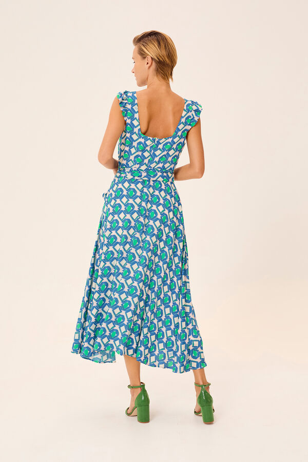 Dolores Promesas Vestido Midi Azul Eda Azul