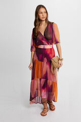 Morgan Saia comprida estampada Multicolorido