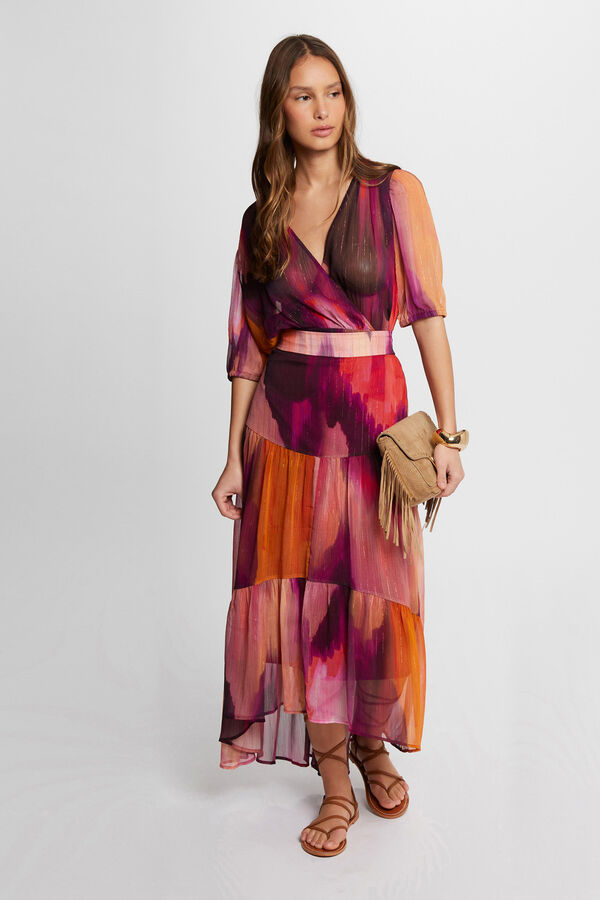 Morgan Saia comprida estampada Multicolorido