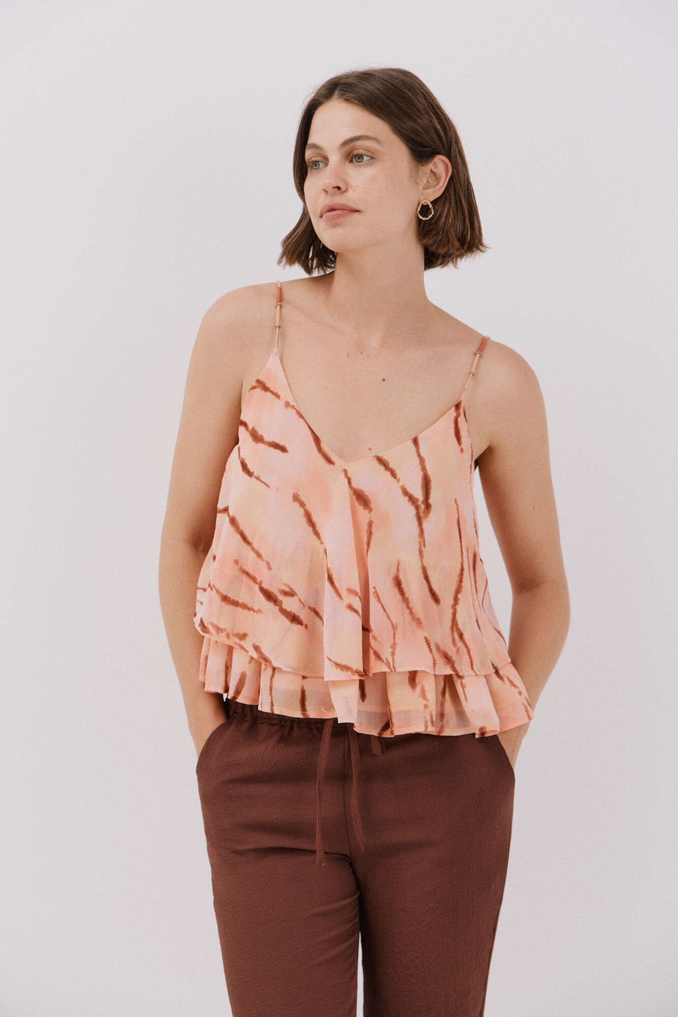 Cortefiel Blusa estampada fluida