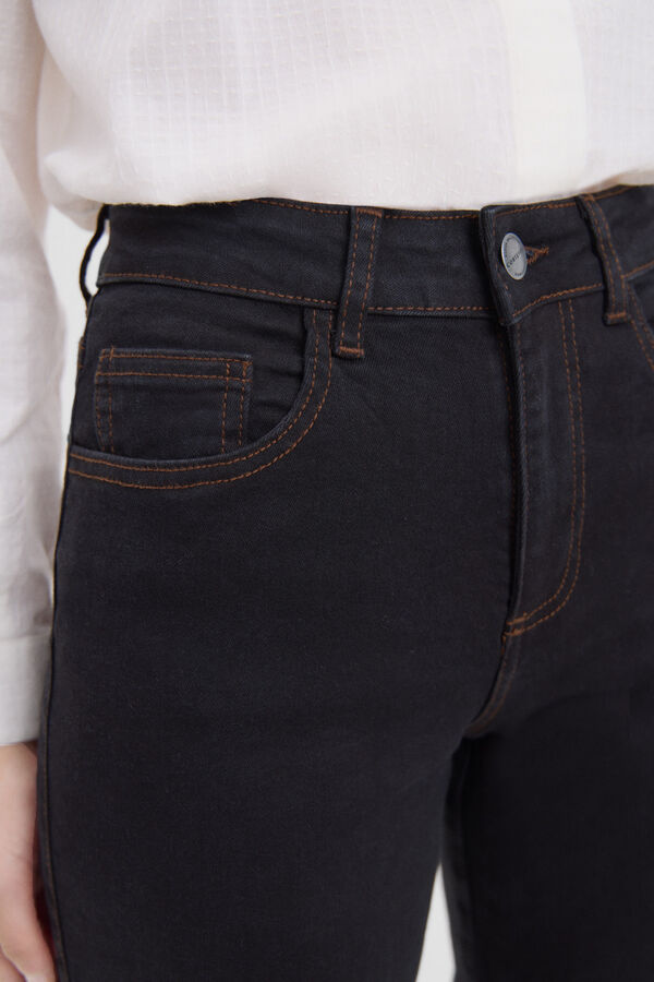 Cortefiel Pantalones vaqueros Palazzo Crop Negro