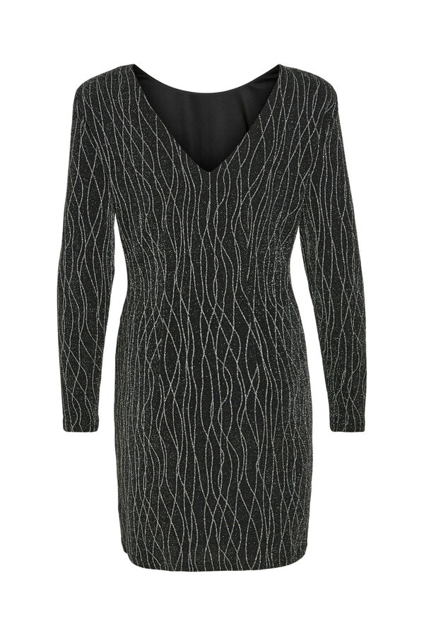 Vila Vestido curto com lurex Preto