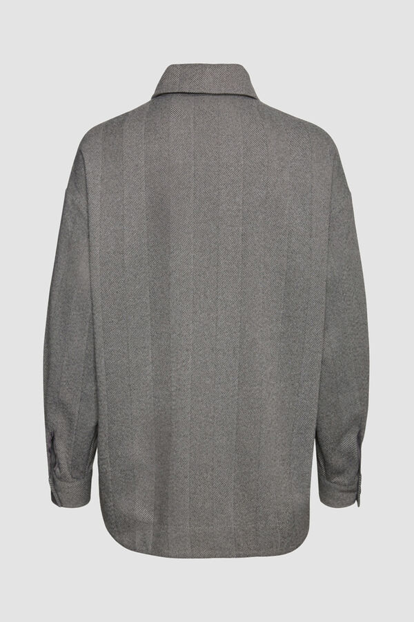 Cortefiel Camisa larga manga comprida Cinzento