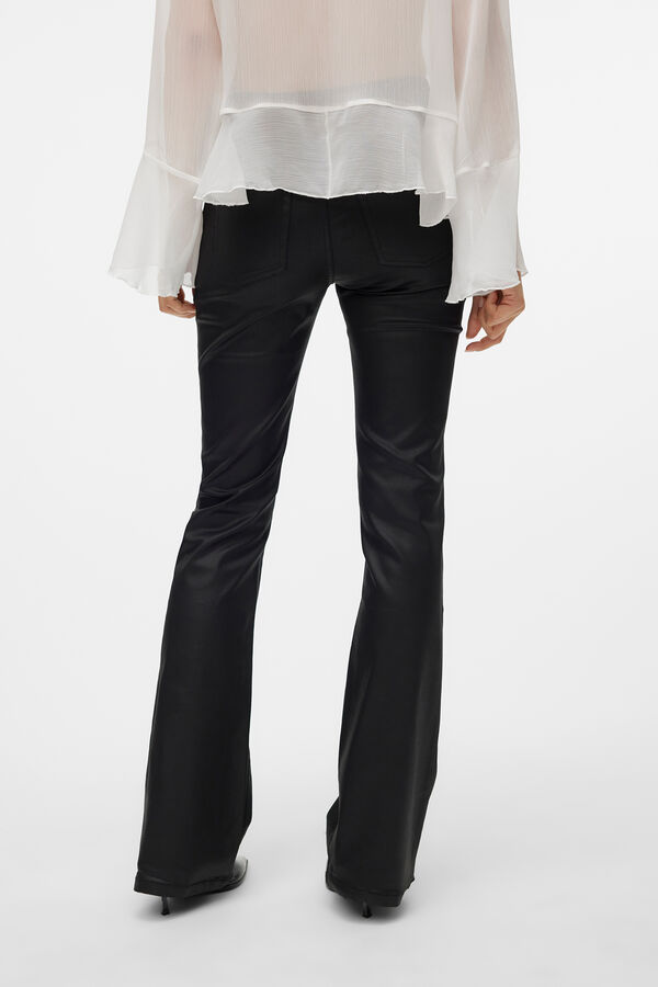 Vero Moda Jeans flared de mujer efecto polipiel Negro