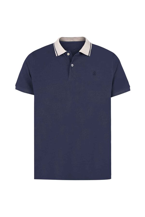 Cortefiel Polo gola em contraste Azul
