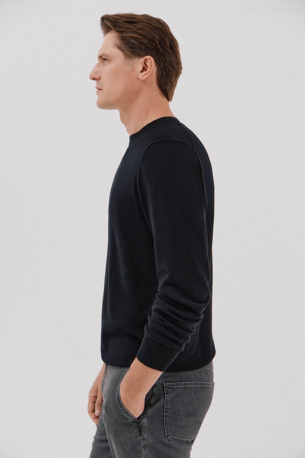 Cortefiel Jersey algod&oacute;n cashmere cuello caja Negro