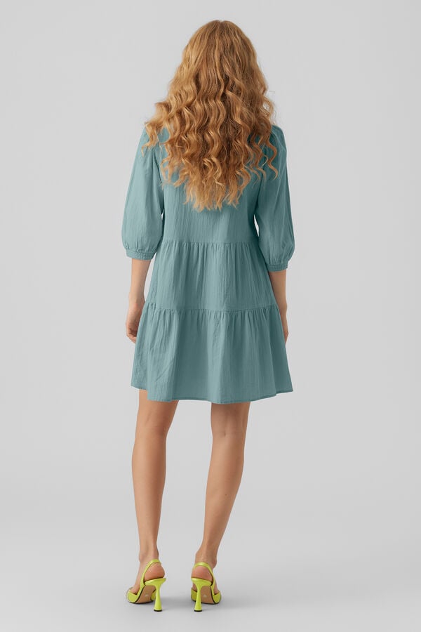 Vero Moda Vestido mangas globo Turquesa