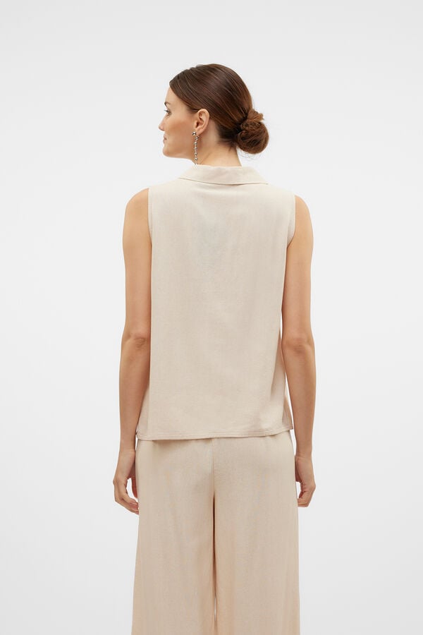 Vero Moda Top flu&iacute;do com gola em bico Cinzento