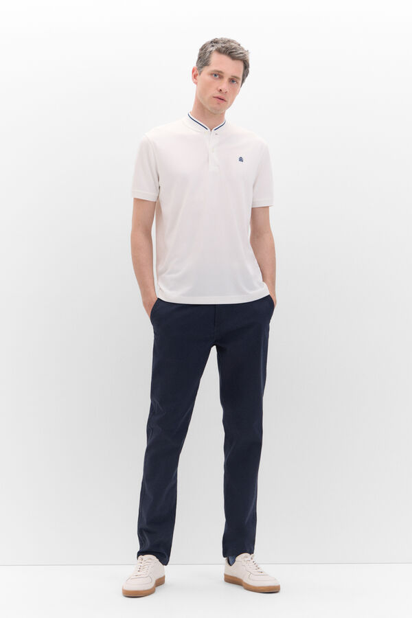 Cortefiel Polo coolmax gola bomber Branco