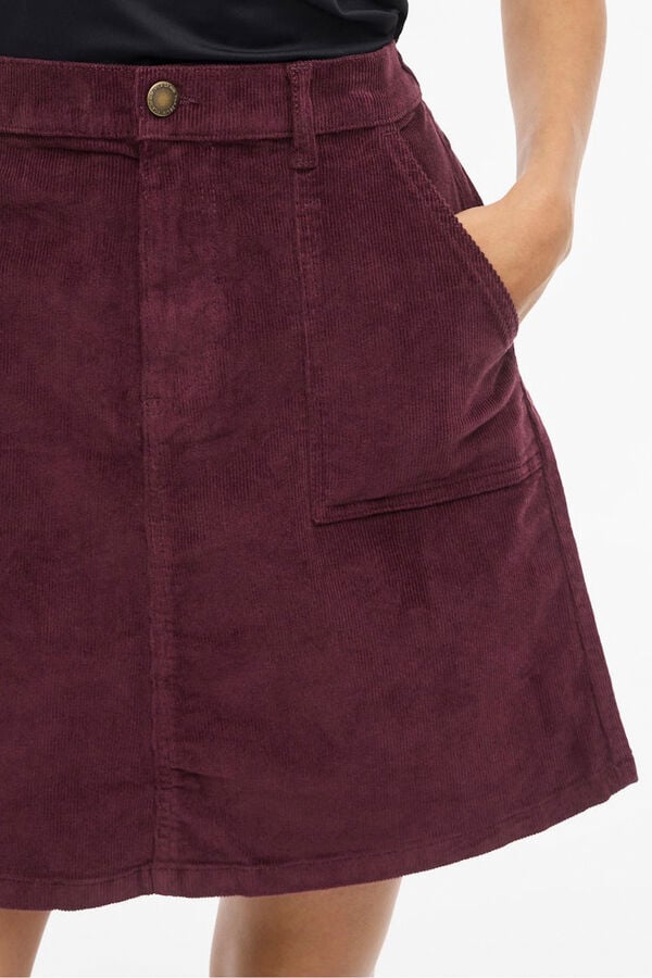 Vila Saia curta de veludo cotel&ecirc; Roxo