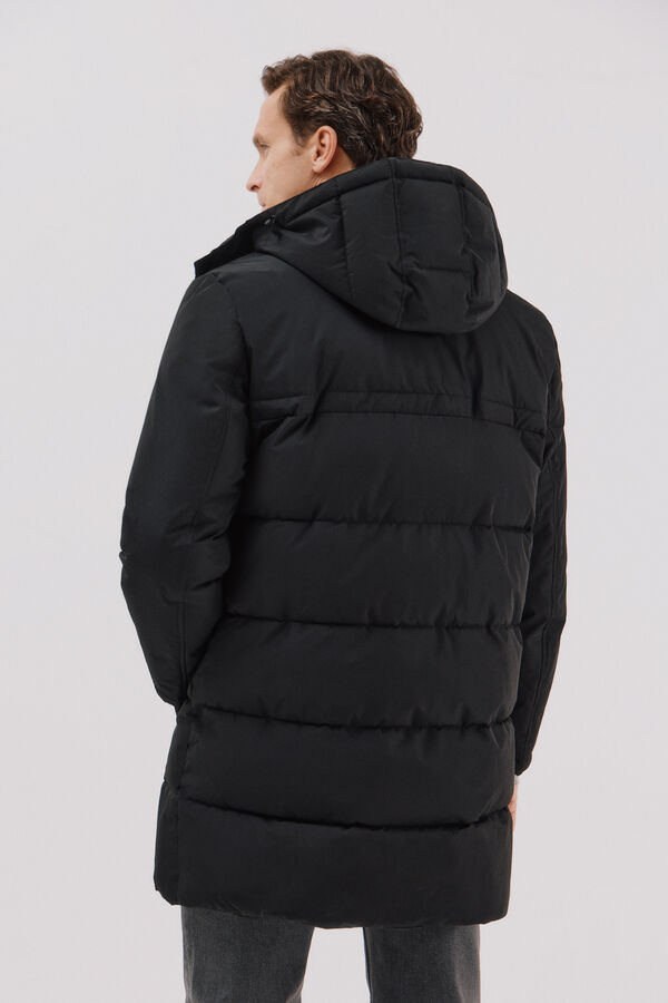 Cortefiel Parka acolchoada Preto