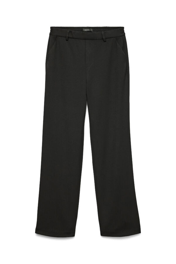 Vero Moda Pantal&oacute;n recto con cintura el&aacute;stica Negro