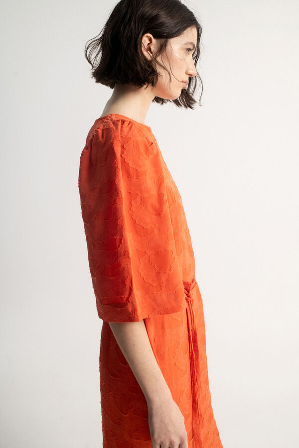 Object Vestido midi estructura Naranja