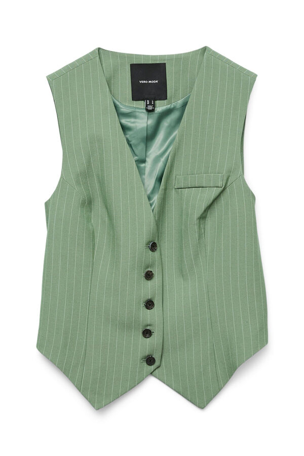 Vero Moda Chaleco de vestir estampado de rayas Verde oscuro