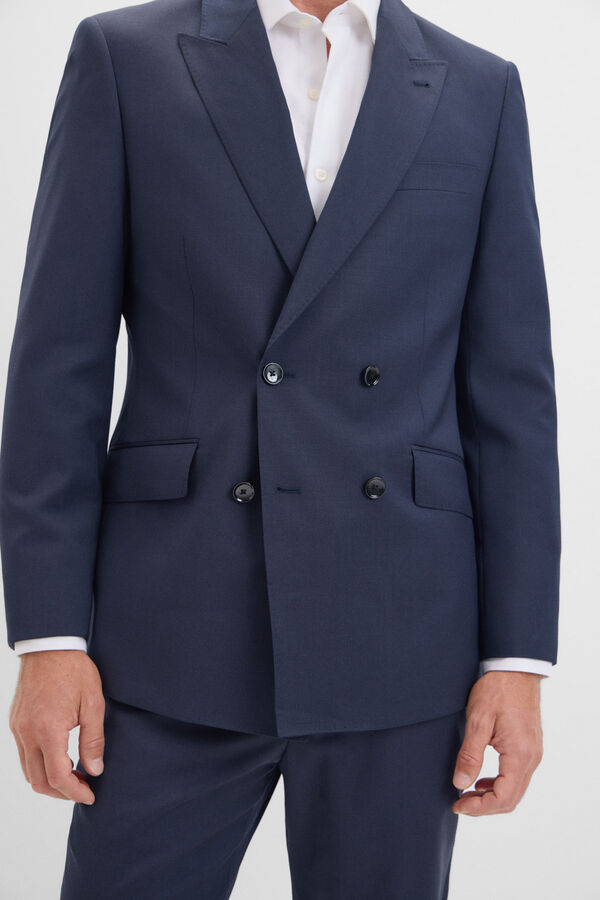 Cortefiel Americana cruzada slim fit Azul marino