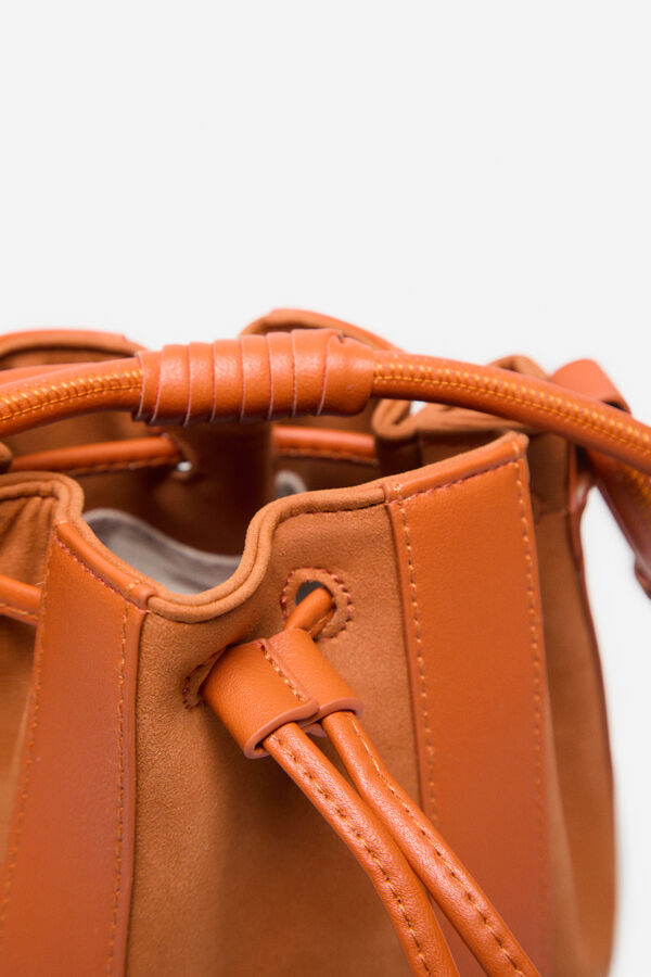 Cortefiel Bolso saco bimateria Naranja