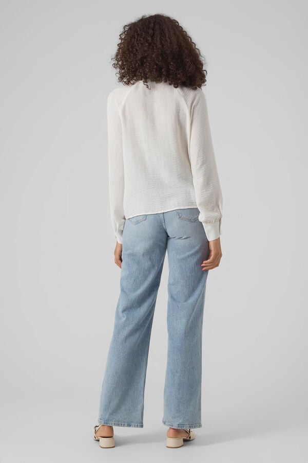 Vero Moda Camisa de manga comprida e decote em bico Branco