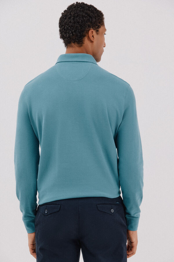 Cortefiel Polo b&aacute;sico manga larga Azul
