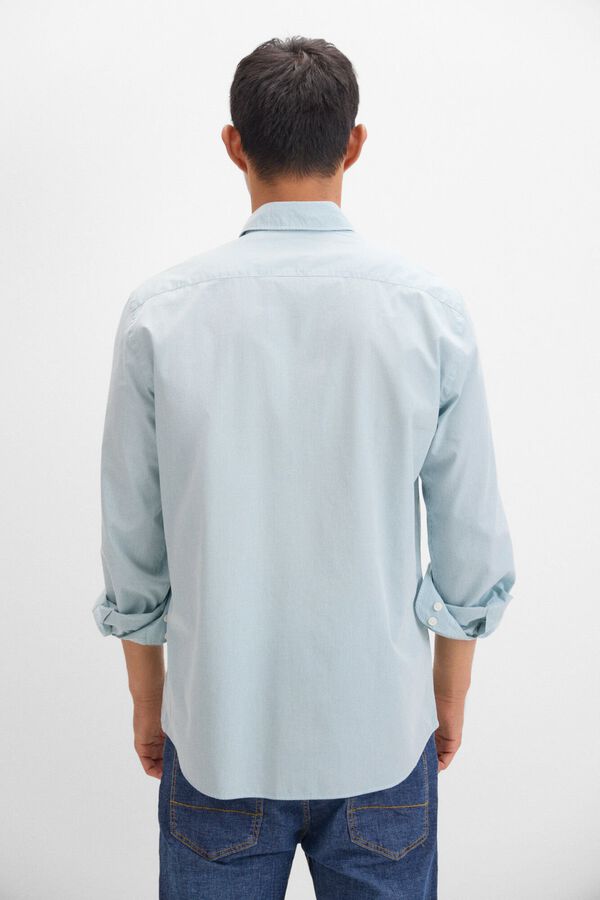 Cortefiel Camisa cuadros popel&iacute;n Kaki