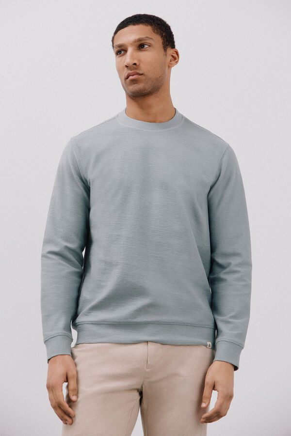 Cortefiel Sweatshirt de tecido leve e macio Azul