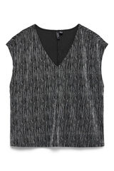 Vero Moda Top sin mangas cuello pico con l&uacute;rex Negro