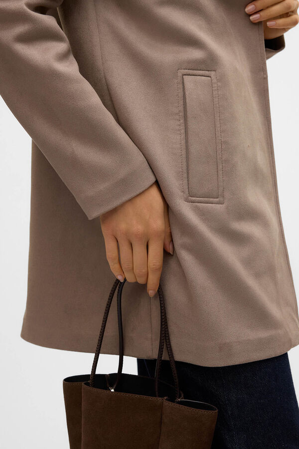 Vero Moda Abrigo fino efecto ante Gris