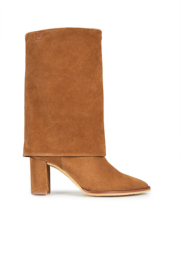 Popa Bota de salto alto Demi Croute para mulheres  Castanho