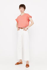 Cortefiel Camiseta volante Coral