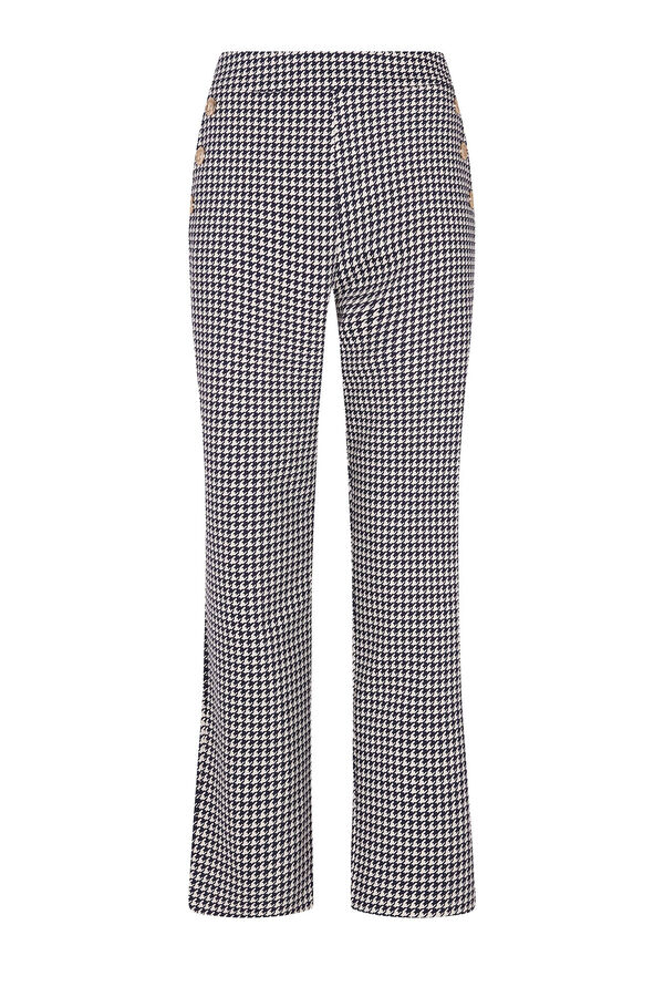 Cortefiel Pantal&oacute;n botones dorados Estampado azul